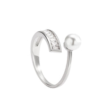 Pearl diamond Open Rings