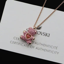 Beating Heart Teddy Bear Crystal Necklace