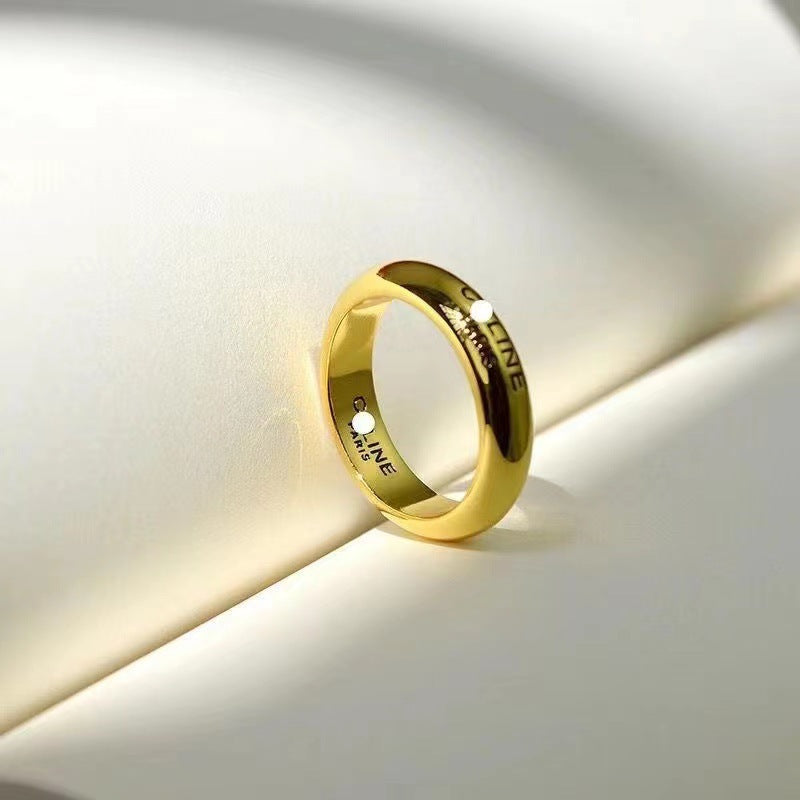 plain circle alphabet ring