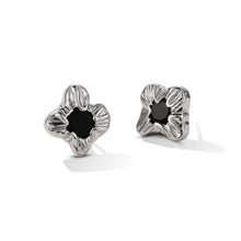 Boucles d'oreilles minimalistes en pierres précieuses noires 