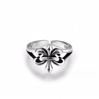 CH-S925 Silver Plated Vintage Open Hip Hop Ring