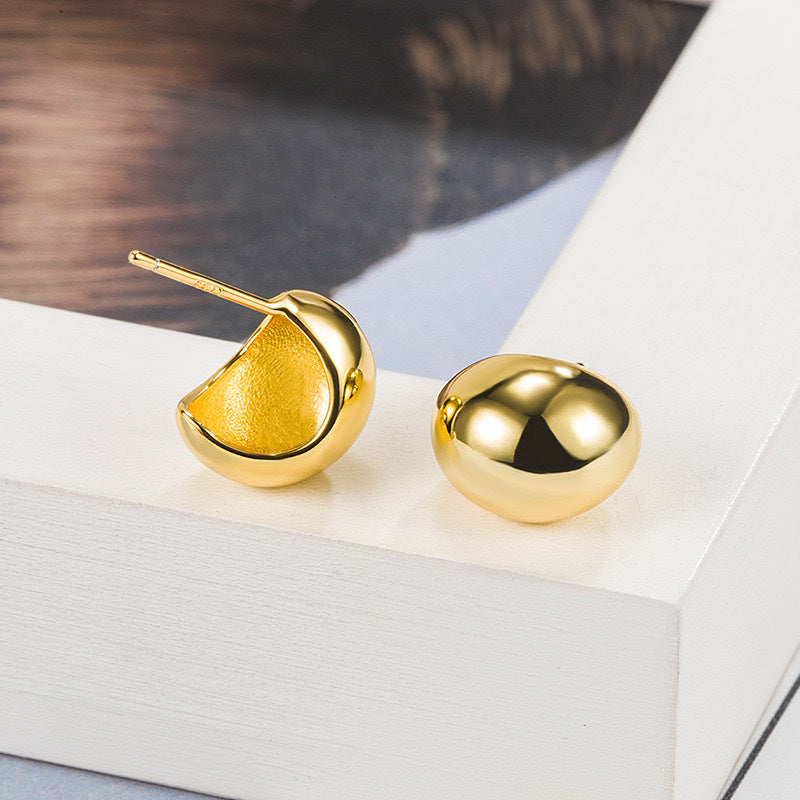 Round Hollow Earrings