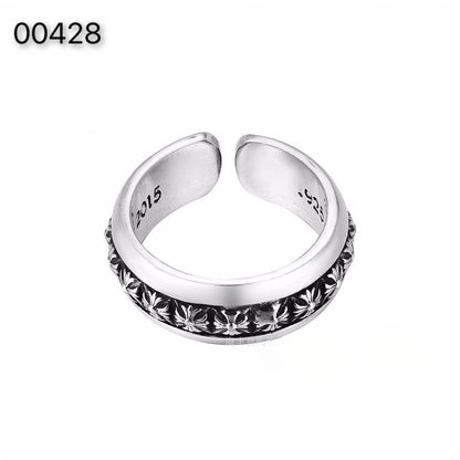 CH-S925 Silver Plated Vintage Open Hip Hop Ring