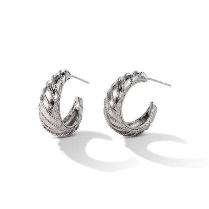 Geometric C-shaped Design Earrings