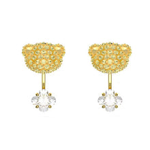 Beating Heart Teddy Bear Crystal Earrings