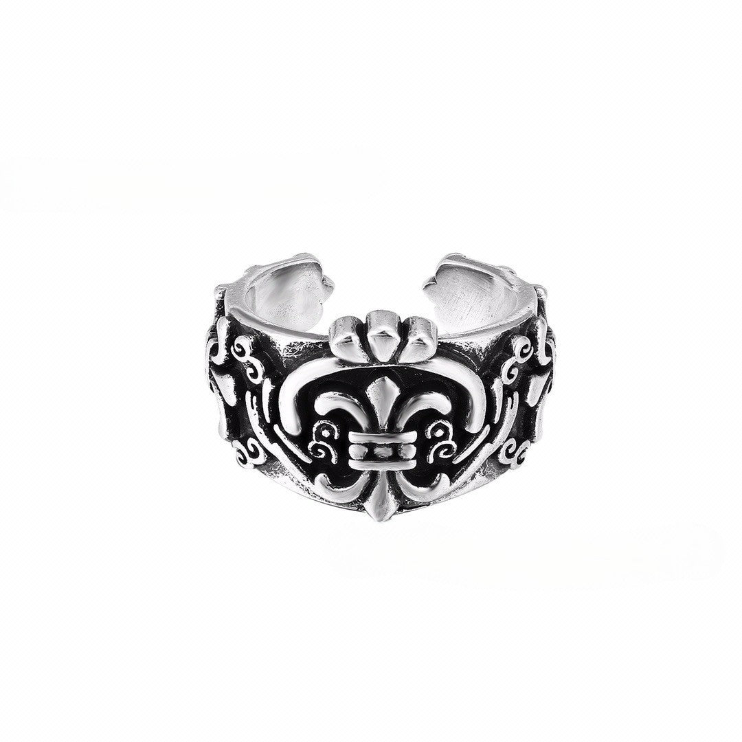 CH-S925 Silver Plated Vintage Open Hip Hop Ring（27）
