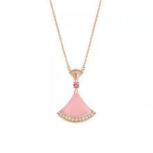 Luckcoo Fan Pendant Necklace - 18k Gold Plated Minimalist Everyday Jewelry