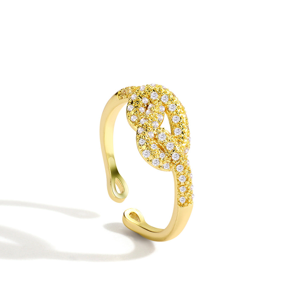 Chain knotted diamond ring