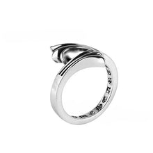 CH-S925 Silver Plated Vintage Open Hip Hop Ring LuckCoo