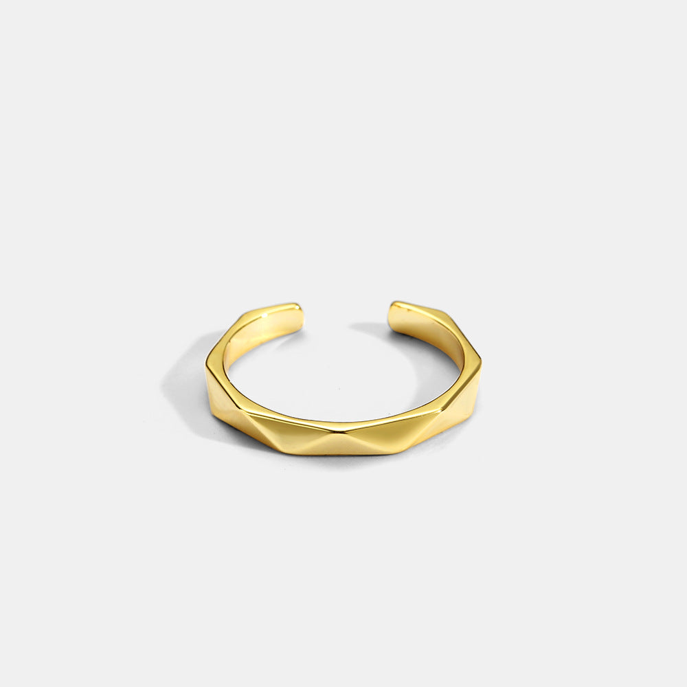 Bague fine géométrique 