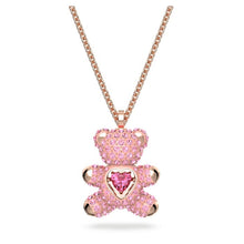 Beating Heart Teddy Bear Crystal Necklace