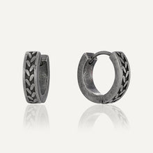 Antique Silver Tire Pattern Earrings