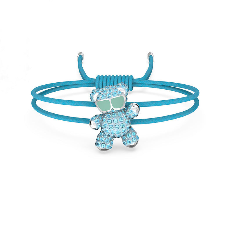 Beating Heart Teddy Bear Crystal Necklace