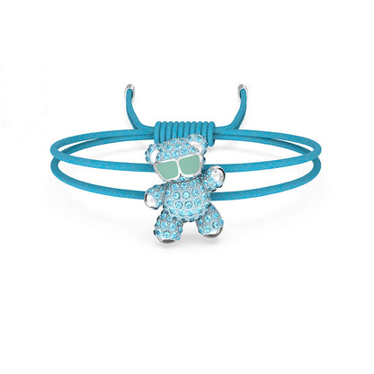 Beating Heart Teddy Bear Crystal Bracelet