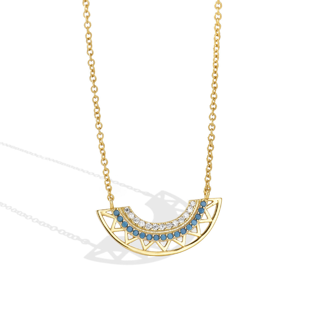 Collier éventail géométrique de style bohème 