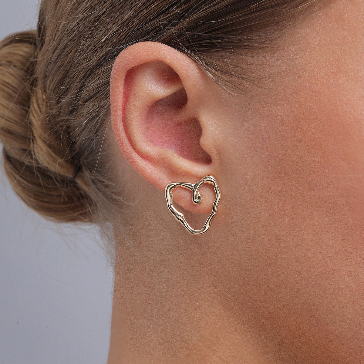Minimalist Irregular Heart shaped Earrings
