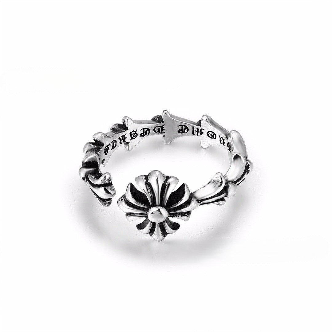CH-S925 Silver Plated Vintage Open Hip Hop Ring（25）