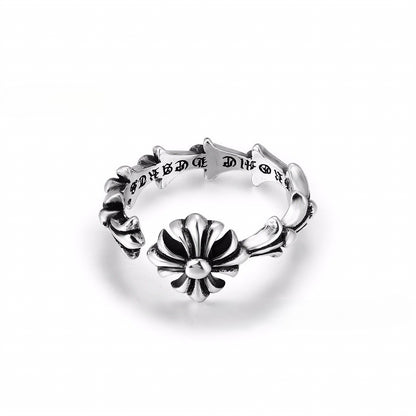 CH-S925 Silver Plated Vintage Open Hip Hop Ring