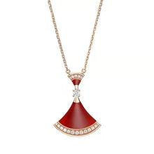 Luckcoo Fan Pendant Necklace - 18k Gold Plated Minimalist Everyday Jewelry
