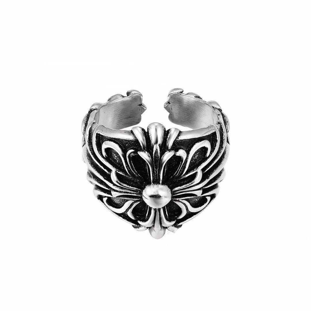CH-S925 Silver Plated Vintage Open Hip Hop Ring（17）
