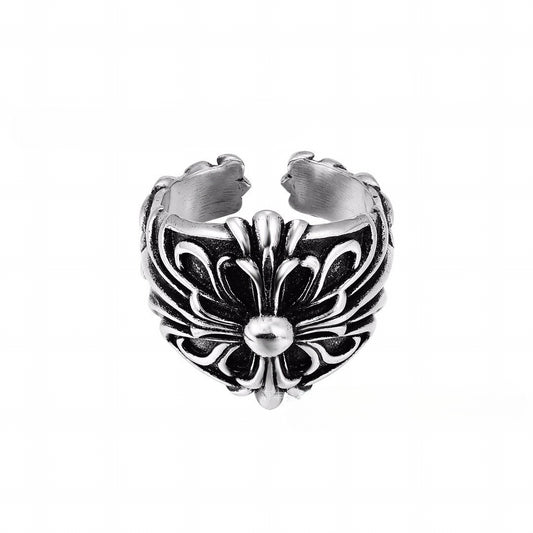 CH-S925 Silver Plated Vintage Open Hip Hop Ring（17）