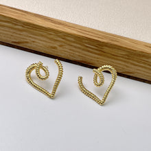 Boucles d'oreilles coeur spirale ligne 