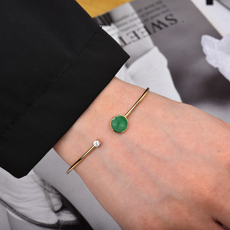 Malachite Red Agate Open Diamond Bracelet
