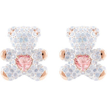 Beating Heart Teddy Bear Crystal Earrings