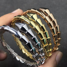 Serpent Aura Bangle – Minimalist Snake Wrap Bracelet, 18K Gold Plated Edition
