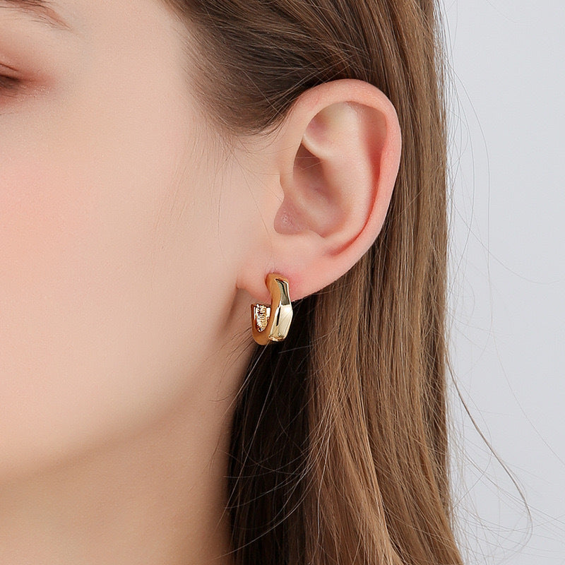 Boucles d'oreilles torsadées en forme de C 