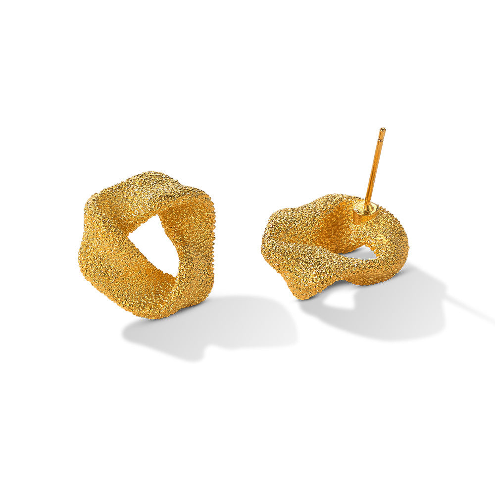 Boucles d'oreilles à tige en corne irrégulière Anna 