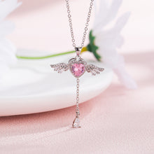 Pink Diamond Love Angel Necklace