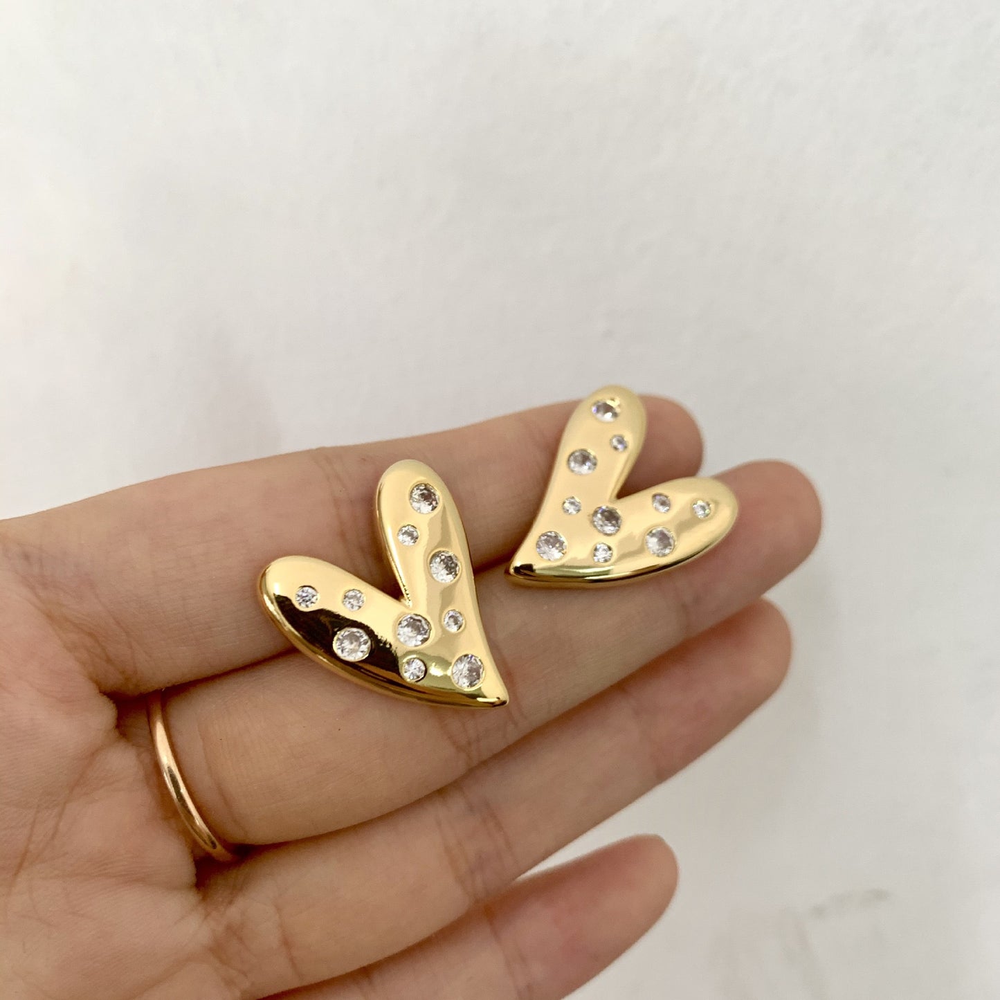 Alien Diamond Heart Earrings