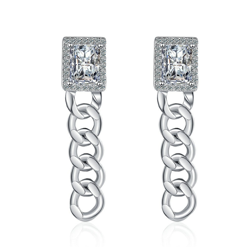 Boucles d'oreilles chaîne en diamant 