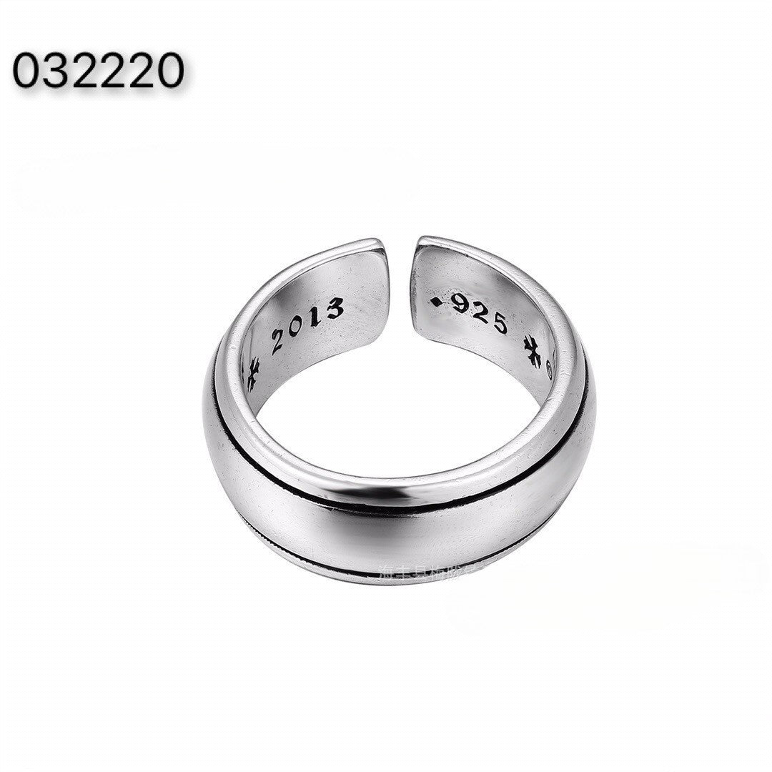 CH-S925 Silver Plated Vintage Open Hip Hop Ring