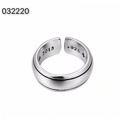 CH-S925 Silver Plated Vintage Open Hip Hop Ring
