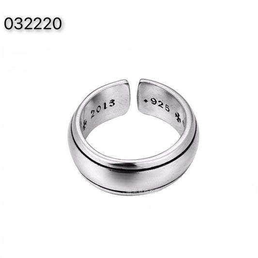 CH-S925 Silver Plated Vintage Open Hip Hop Ring（1）