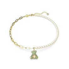 Beating Heart Teddy Bear Crystal Necklace