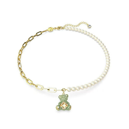 Beating Heart Teddy Bear Crystal Bracelet