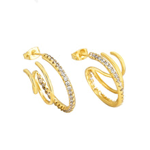Three circle diamond earrings