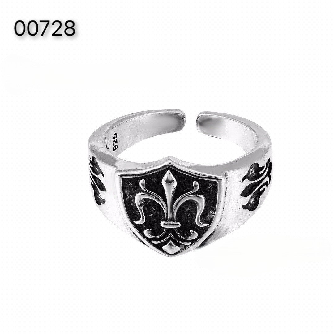 CH-S925 Silver Plated Vintage Open Hip Hop Ring