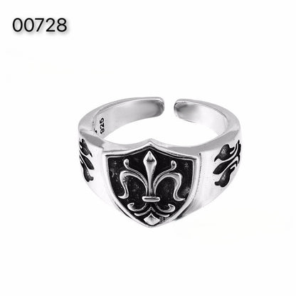 CH-S925 Silver Plated Vintage Open Hip Hop Ring