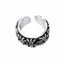 CH-S925 Silver Plated Vintage Open Hip Hop Ring（14）