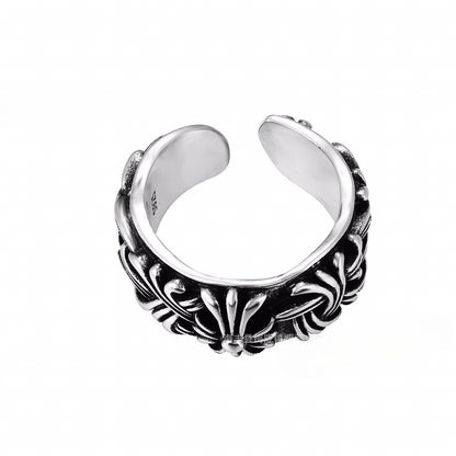 CH-S925 Silver Plated Vintage Open Hip Hop Ring