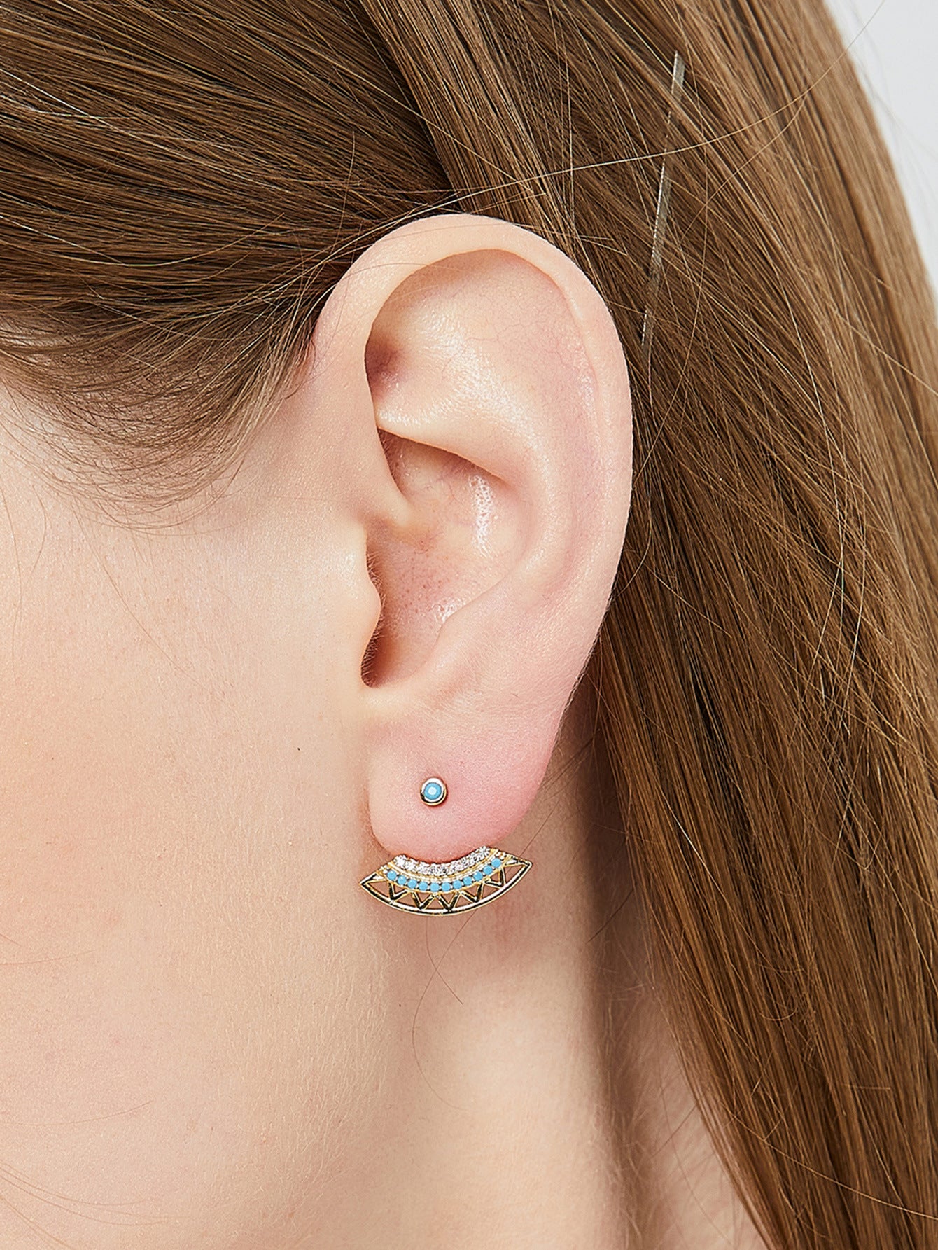 Boucles d'oreilles fendues avant et arrière de style bohème 