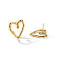 Boucles d'oreilles minimalistes en forme de cœur irrégulier 