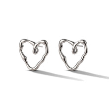 Boucles d'oreilles minimalistes en forme de cœur irrégulier 