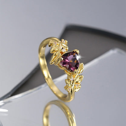 Fashion branches studded love ring