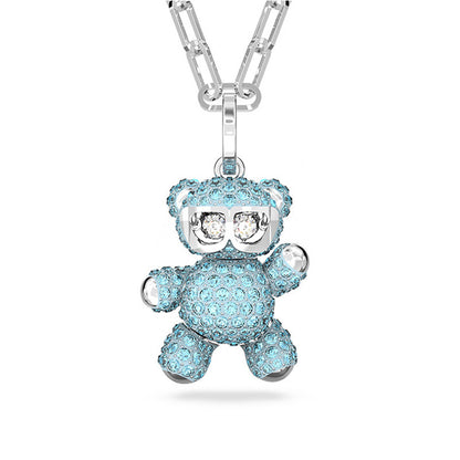 Beating Heart Teddy Bear Crystal Necklace