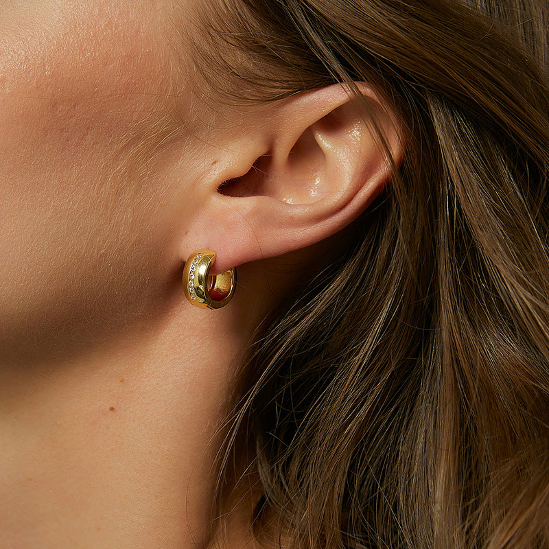 Boucles d'oreilles en diamant lisse 
